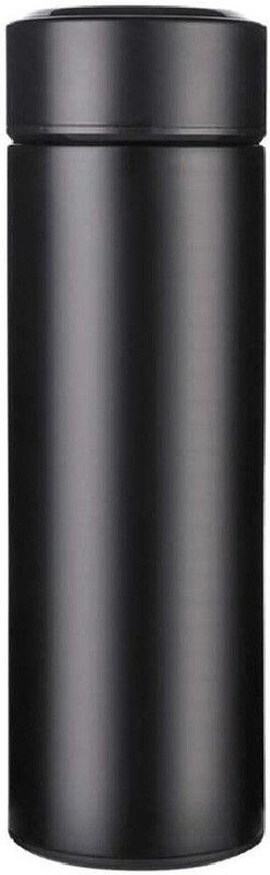 Quirkmall Smart Vacuum Insulated Thermos Water Bottle with LED Temperature Display Steel 500 ml Bottle  (Pack of 1, Black, Steel)