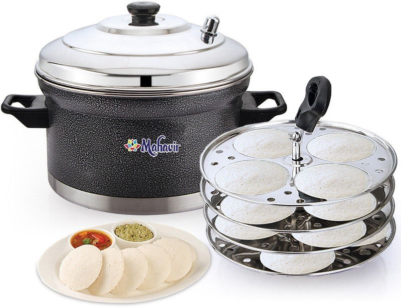 Mahavir Stainless Steel Idly Maker,Induction and Gas Stove Compatible(16 Idlies)4Plates Induction & Standard Idli Maker  (4 Plates , 16 Idlis )