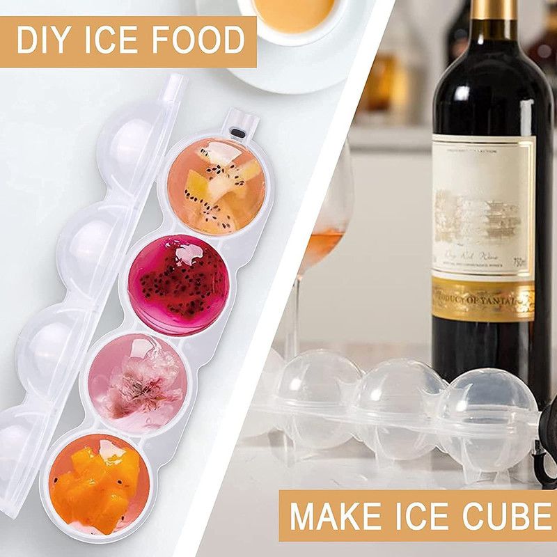 Feeling mall Plastic Mold Cocktail Fruit ice Tea Drinks Chilled Summer Ice Maker Home Kitchen Multicolor Plastic Ice Ball Tray  (Pack of1)
