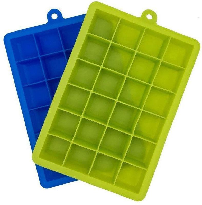 SUNFASHION Blue, Green Silicone Ice Cube Tray  (Pack of2)