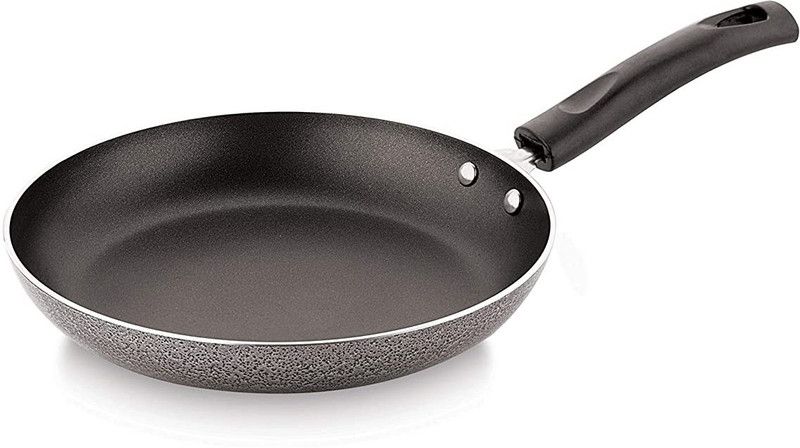 Escrow Aluminium Non-Stick Tapper Fry Pan, Induction and Gas Stove Compatible, (220mm, Grey) Taper Fry Pan 22 cm diameter 1.5 L capacity  (Aluminium, Non-stick, Induction Bottom)
