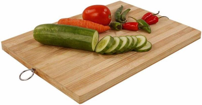 EleWa Wooden Chopping Board with Hook, Kitchen Cutting | Slicing Board for Meat, Vegetables, Cheese and Fruits | Ring for Hanging (30x20 cm) Wooden Cutting Board  (Beige, Brown Pack of 1 Dishwasher Safe)