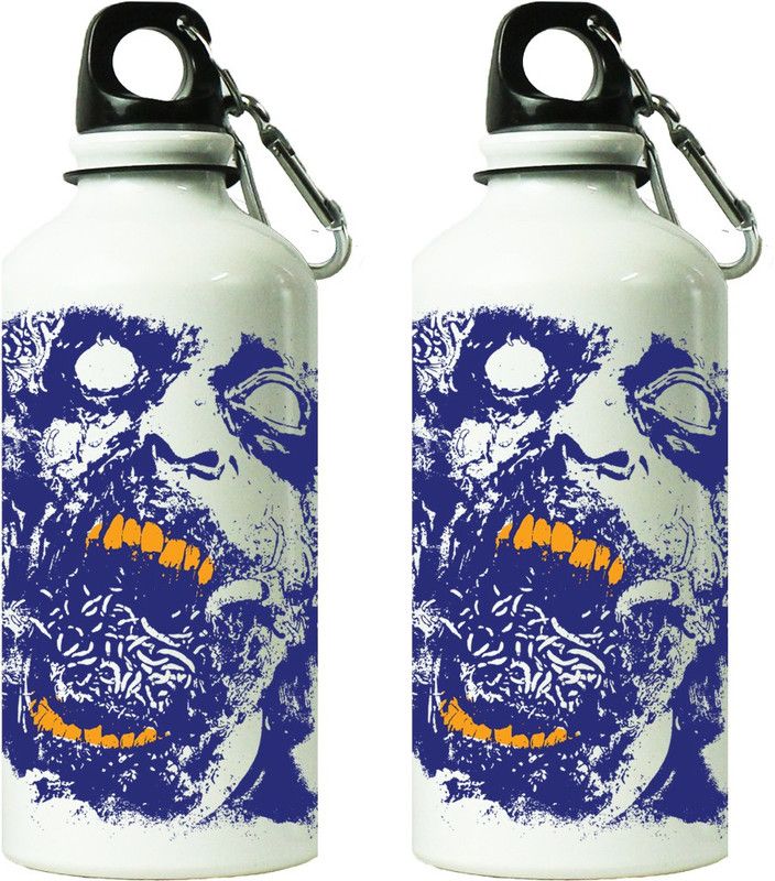 ShopBuzz Horror Blue Sipper Water Bottle 2 600 ml Bottle  (Pack of 2, Multicolor, Aluminium)