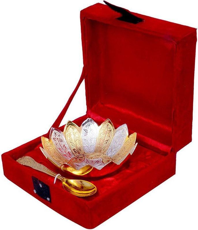 Muskaan industries B O W L-005 Brass Serving Bowl  (Gold, Pack of 2)