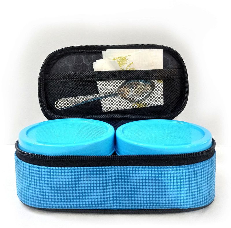 Banyakart Stainless Steel Inner Essentials Insulated Lunch Box Set, 2-Pieces, Silver/blue 2 Containers Lunch Box  (350 ml)