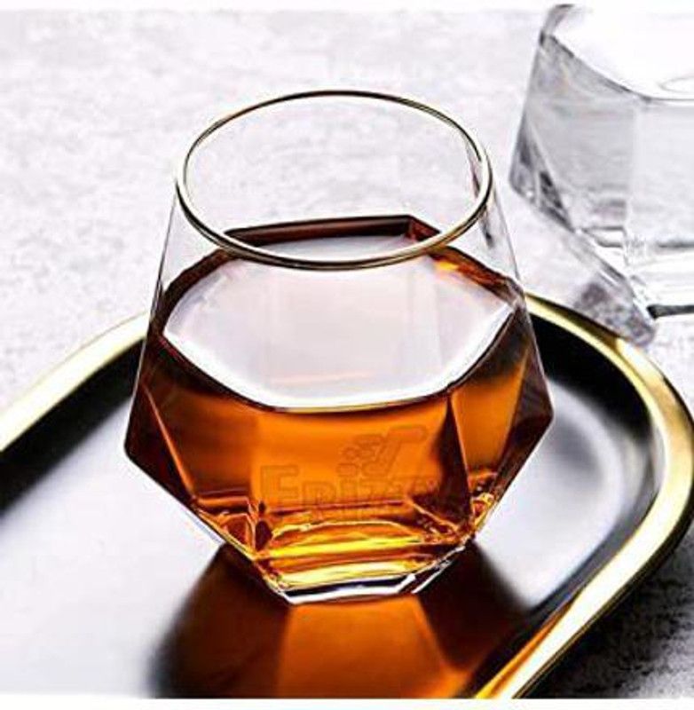 NOGAIYA (Pack of 6) Crystal Whisky Glass Set | Premium Tumbler Glass - For Whiskey - Bourbon - Water - Beverage - Drinking Glasses - Lead Free Cristal Glass Set (300 ml, Glass) TUB 111 Glass Set Whisky Glass  (300 ml, Glass, Clear)