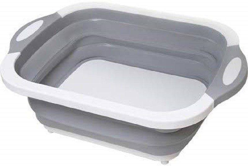 ADBHUT SALES vegetable basket Plastic Fruit & Vegetable Basket  (Grey, White)