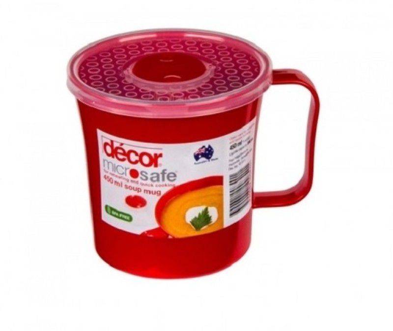 Decor Microsafe Soup Mug 450 ml - 450 ml Plastic Grocery Container  (Red)