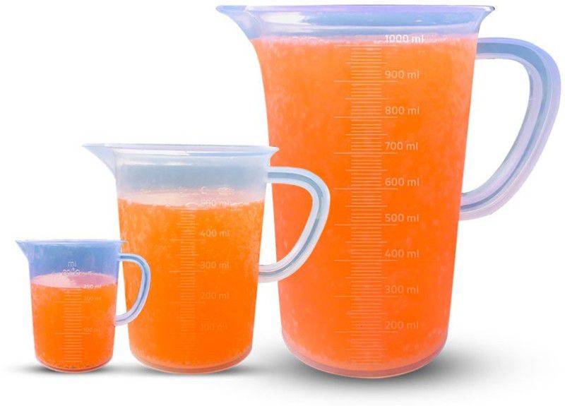 DecorOps Measuring Mug/Tumbler/Jar Combo of (250ml) (500ml) & (1000ml) For Kitchen Cooking. Measuring Cup  (250 ml, 500 ml, 1000 ml)