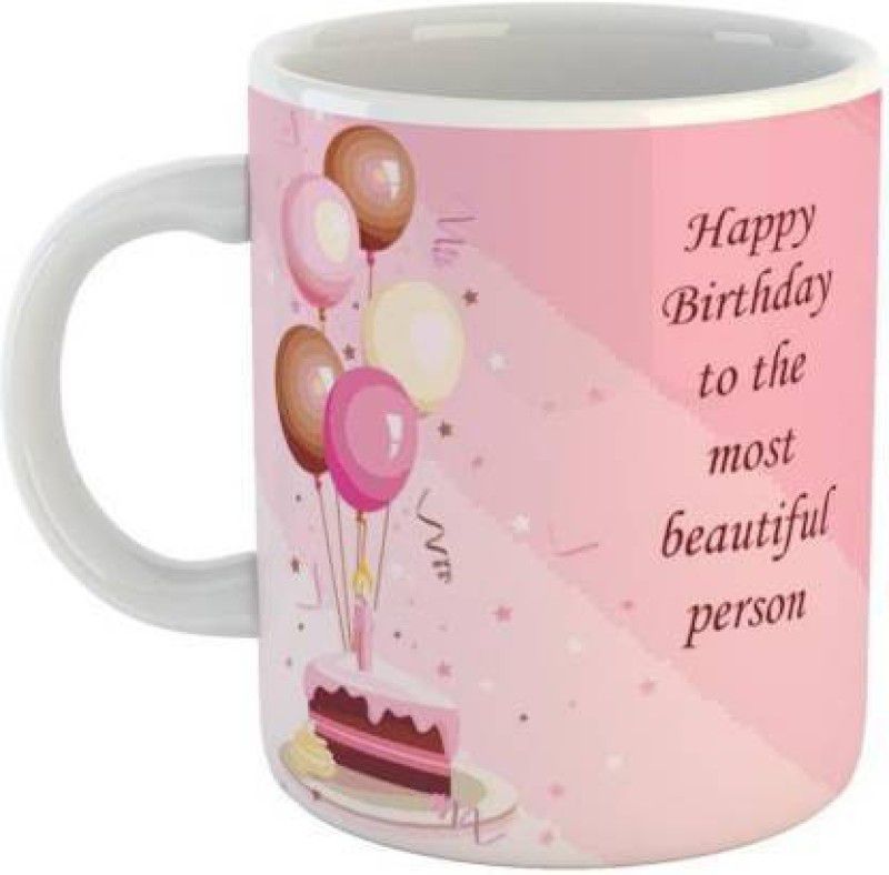 UT Creation Best Happy Birthday To Beautiful Person Love Coffee for Friend, Girlfriend Ceramic Coffee Mug  (350 ml)