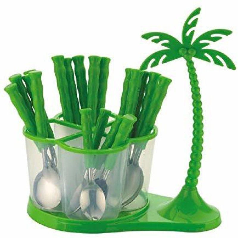 LinuxForYou ANTIC GREEN Plastic, Stainless Steel Cutlery Set  (Pack of 24)