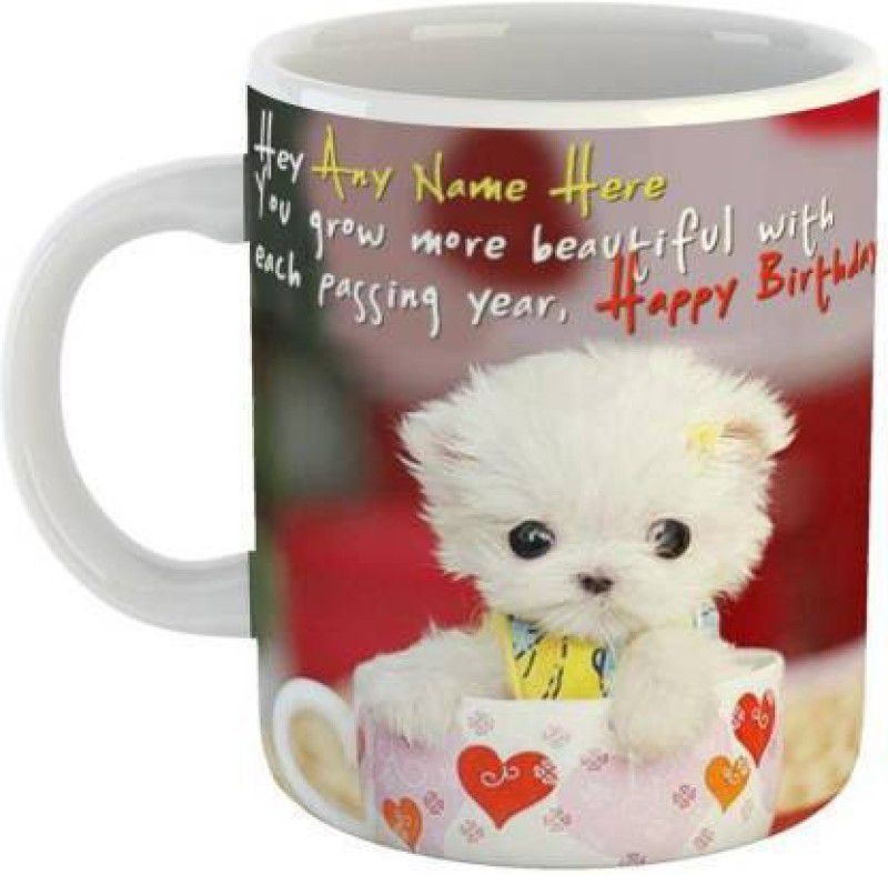 UT Creation Happy Birthday To Cute People Coffee for Friend, Girlfriend & BoyFriend Ceramic Coffee Mug  (350 ml)