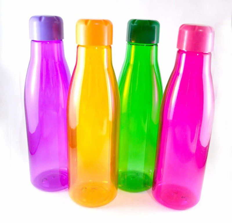 BOTTLE 1000 ml Bottle  (Pack of 4, Multicolor, Plastic)