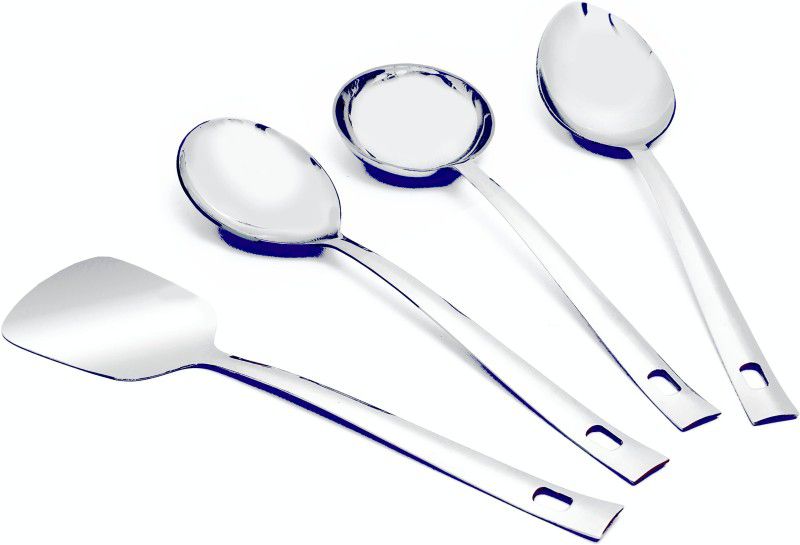 TIARA NOVA SERVING COMBO 4PC Stainless Steel Ladle Turner Oval Round Disposable Stainless Steel Cutlery Set  (Pack of 4)
