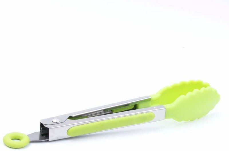 SYGA Silicone Tong Small 1 Piece Silicone Cooking Tong Small,Stainless Steel Material with Heat Resistant Premium Silicone Grip 21 cm Utility Tongs  (Pack of 1)