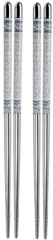 Perfect Pricee Eating, Decorative Steel Chinese, Korean, Japanese Chopstick  (Multicolor Pack of 4)