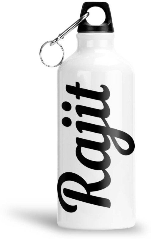 Furnish Fantasy Aluminium Water Bottle 750ml - Best Gift for Happy Birthday, Return Gift, Rajit 750 ml Bottle  (Pack of 1, White, Black, Aluminium)