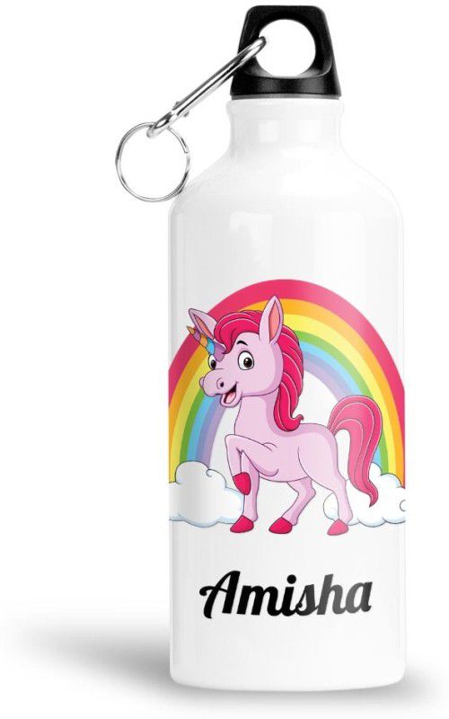 FABTODAY Rainbow Unicorn Water Bottle for Kids - Best Happy Birthday Gift, Amisha 750 ml Bottle  (Pack of 1, Multicolor, Aluminium)