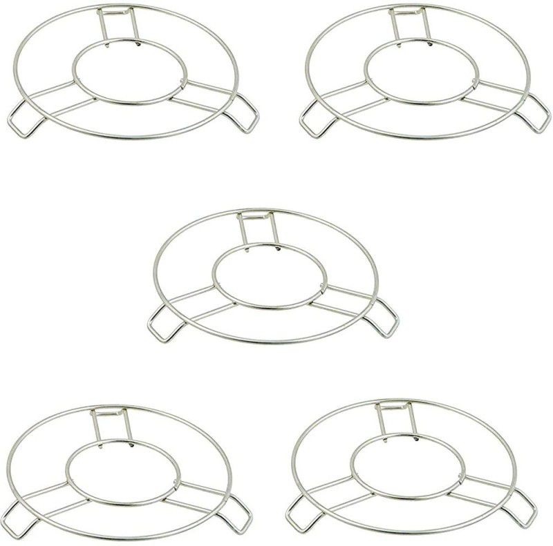Puno Steel Kitchen Hot Mat/Hot Utensil Stand/Hot mats for dining table(5 Piece) Crome Plating Trivet  (Pack of 5)