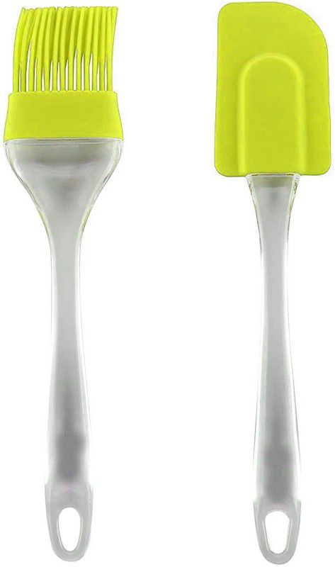 Vararo Silicone Spatula and Brush Set of 2 for Cake Mixer, Baking, Oiling, BBQ, Oven Tandoor Grilling Non Stick Cookware Silicone Flat Pastry Brush  (Pack of 2)