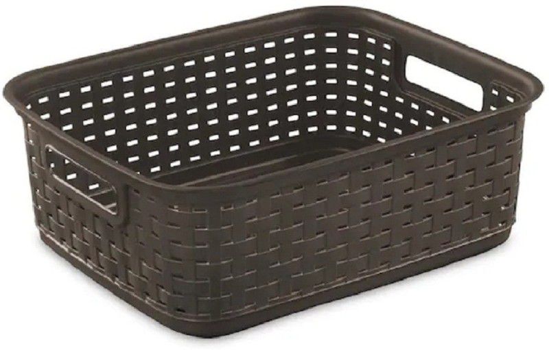 Multipurpose Storage Basket with Cutout Handle for Kitchen Storage Basket  (Pack of 1)
