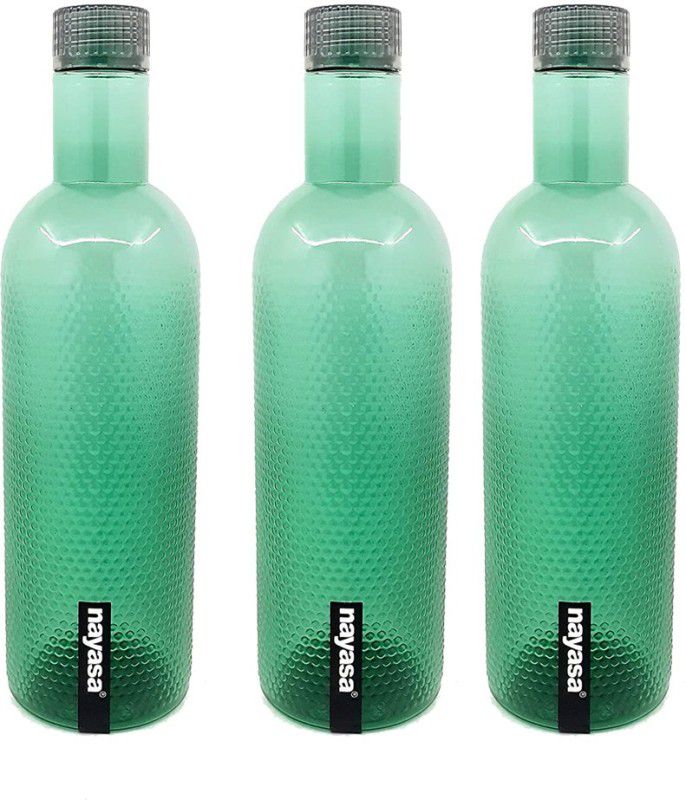 NAYASA Turtle 1000 ml Bottle  (Pack of 3, Green, Plastic)