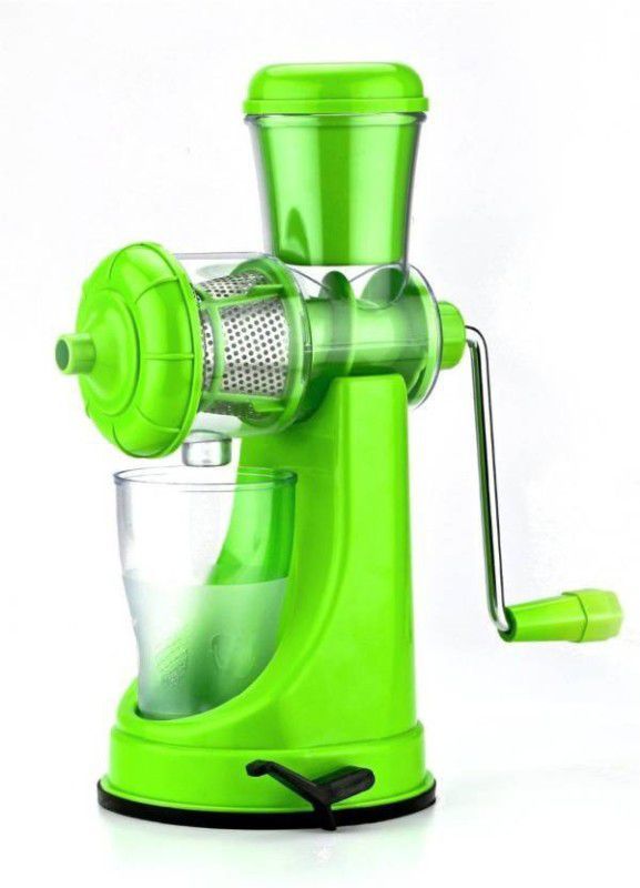 Skywalk Plastic Hand Juicer Fruit & Vegetable Manual with Vaccum Base (Green)  (Green Pack of 1)