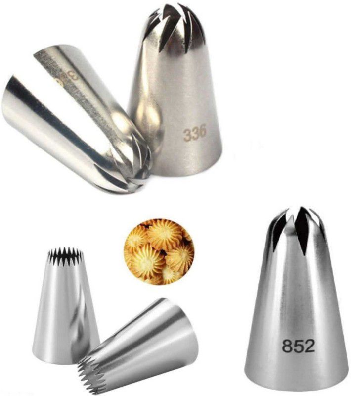 Rvs fantastikitchen store 172+336+852 Nozzles Set Stainless Steel Quick Flower Icing Nozzle  (Silver Pack of 3)