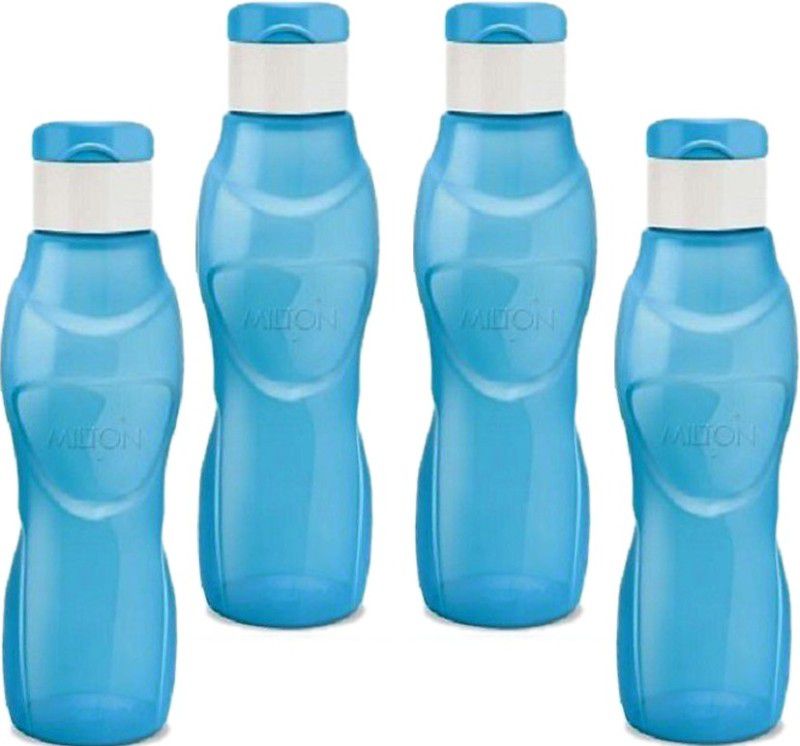 MILTON Ace Flip 1000ML - Blue (Set of 4) 1000 ml Bottle  (Pack of 4, Multicolor, Plastic)