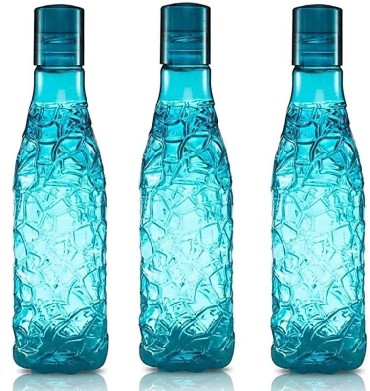 Blue Diamond Cap Water Bottles For Fridge Home Office Gym School Pack Of 6 1000 ml Bottle  (Pack of 6, Blue, Plastic)
