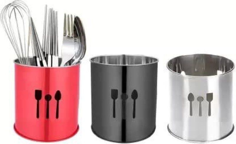ANIAN Empty Cutlery Holder Case  (Red, Black, Silver Holds 48 Pieces)