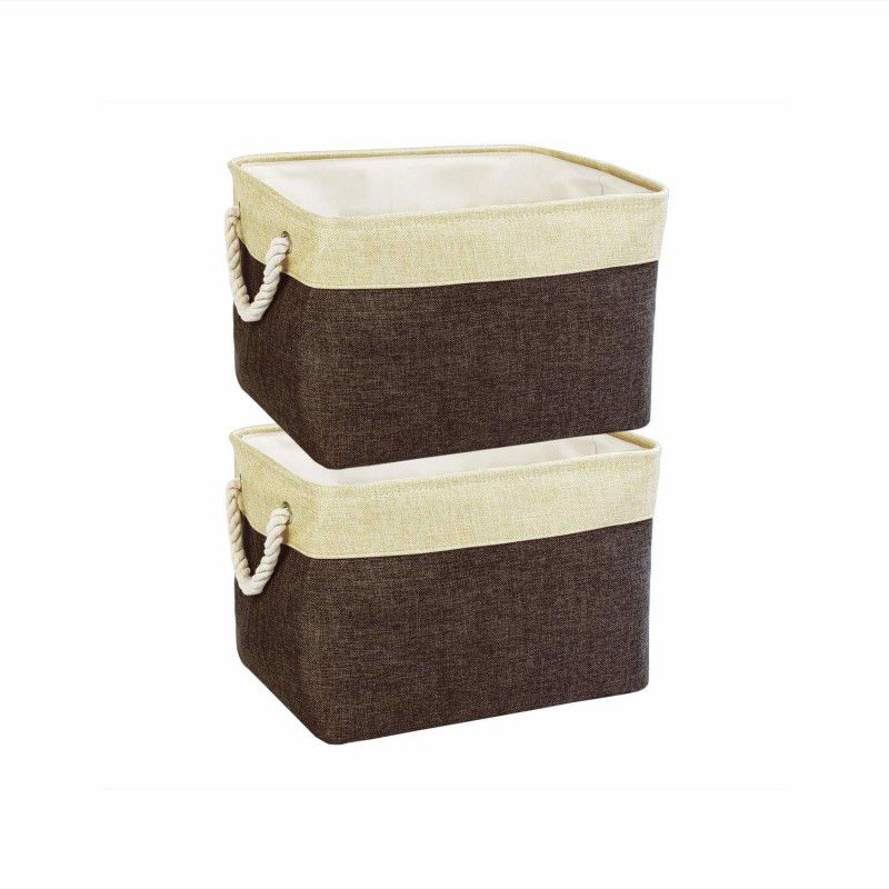 HomeStorie Eco-Friendly Foldable Storage Basket Bins Organizer, Small - Pack of 2 (AR1523-S*2) Storage Basket  (Pack of 2)