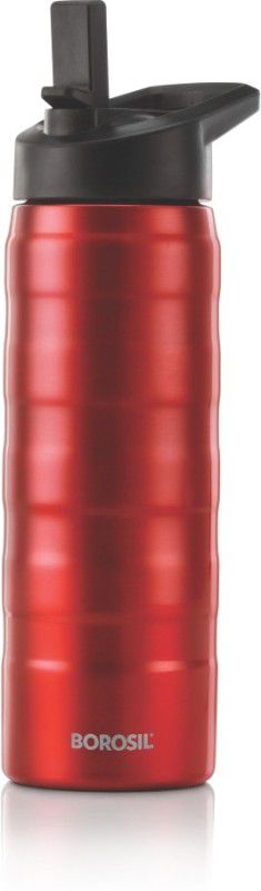 BOROSIL Cruise 600 ml Bottle  (Pack of 1, Red, Steel)