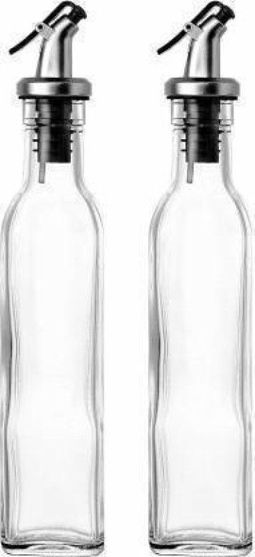 GOOD TO GREAT CREATION Kitchen Organizing Utility Baverage with Tap 500 ml Bottle  (Pack of 2, Clear, Glass)