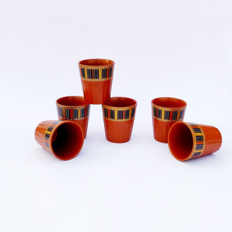 Viktaay Crafts India Pack of 6 Ceramic Coffee Tea Chai Mugs Cups Kullads Glasses Studio Pottery Ceramic Kulhads (Set of 6)  (Brown, Cup Set)