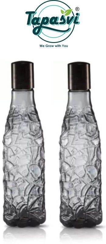Mosaic Water Bottle 1000 ml Bottle  (Pack of 2, Grey, Plastic)