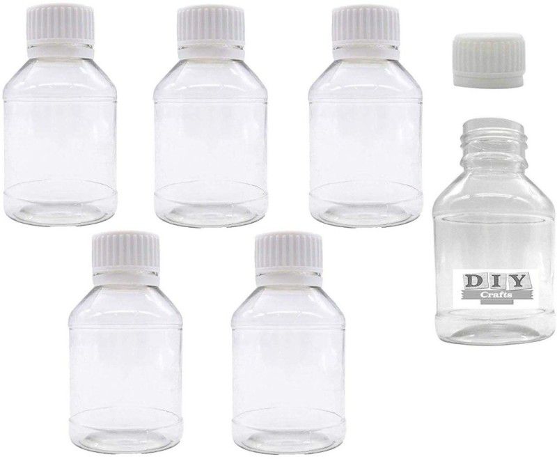 DIY Crafts Clear Empty Pet Mini Storage Bottles-100ml(Pack of 5) 100 ml Bottle  (Pack of 5, Multicolor, Plastic)