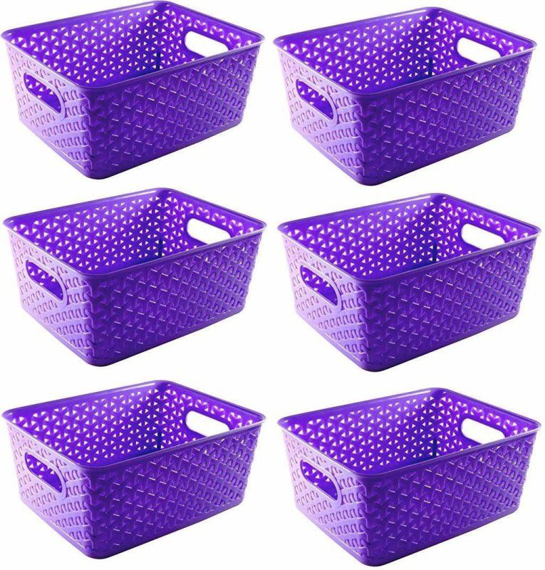 Xllent Royal,purple basket set of 6 Storage Basket  (Pack of 6)