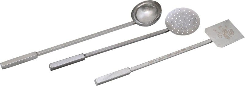 Indian Art Handicrafts Stainless Steel Ladle  (Pack of 3)