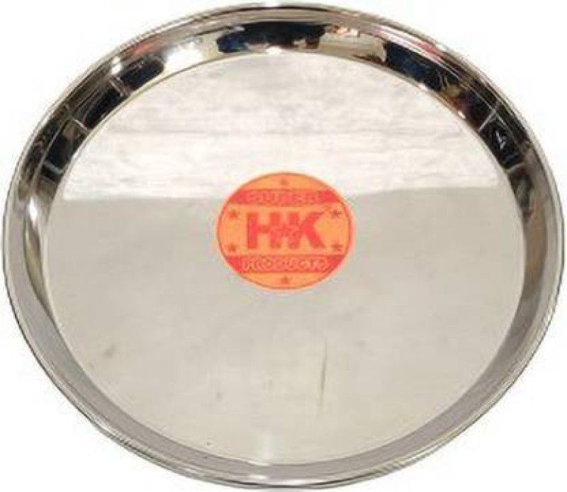 Super HK Stainless Steel Mirror Touch Heavy Dinner Plate/Thali Dinner Plate