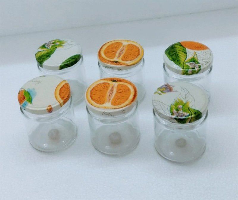 IAM TIMELESS TANGIRNEES JAM JARS - 200 ml Glass Pickle Jar  (Pack of 6, Orange)
