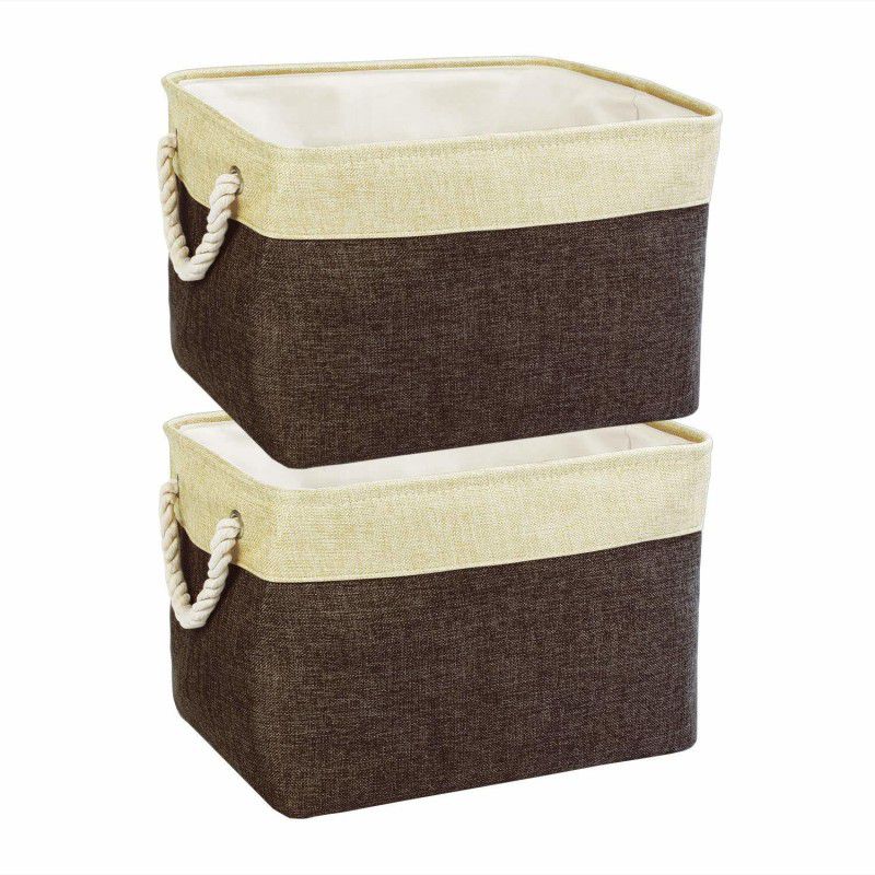 HomeStorie Eco-Friendly Foldable Storage Basket Bins Organizer,Large - Pack of 2 (AR1523-L*2) Storage Basket  (Pack of 2)