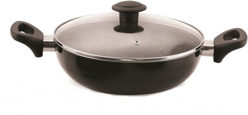 Sheffield Classic Non Stick Kadhai / Wok with transparent lid Induction and Gas Compatible Kadhai 20 cm diameter with Lid 1.8 L capacity  (Aluminium, Non-stick, Induction Bottom)