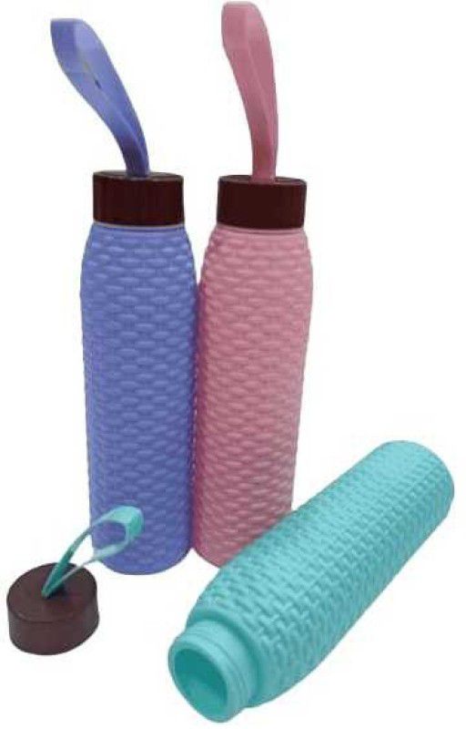 Plastic Water Bottle For Kids And Boys And Girls 500 ml Bottle  (Pack of 4, Multicolor, Plastic)