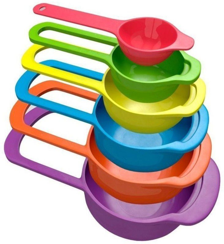 Abode Plastic Measuring Spoons for Kitchen (6 pack) Measuring Cup Set  (0.2 L)