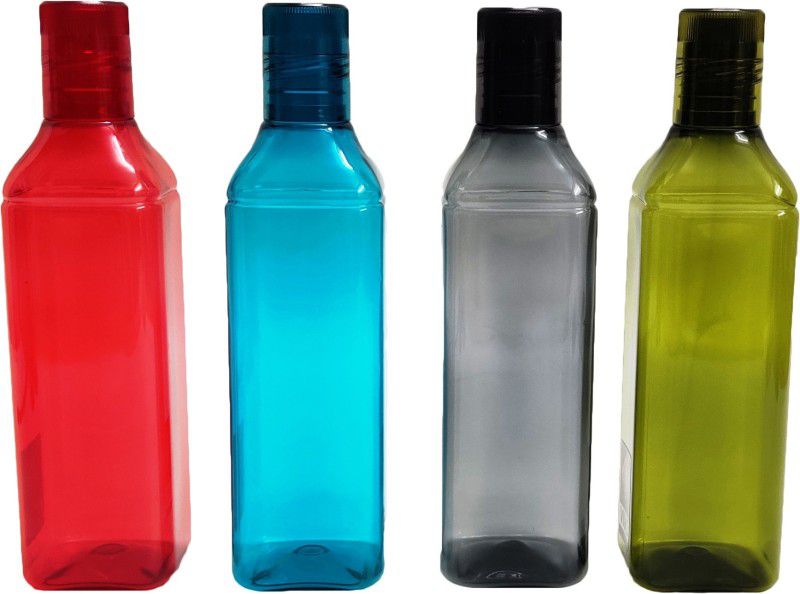 Gift Collection combo each Pet Bottle. Leak Proof Fridge Bottle. 2000 ml Bottle  (Pack of 4, Green, Red, Grey, Blue, PET)