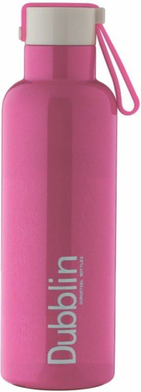 DUBBLIN Double Wall Vacuum Insulated Water Bottle, Keeps Hot 12 Hrs, Cold 24 Hrs 600 ml Bottle  (Pack of 1, Pink, Steel)