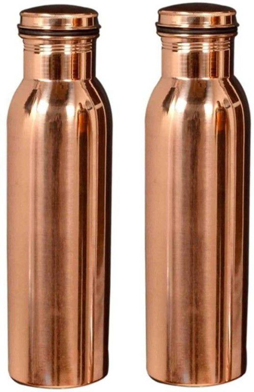 G Mart copper water bottles 1000 ml Bottle  (Pack of 2, Brown, Copper)
