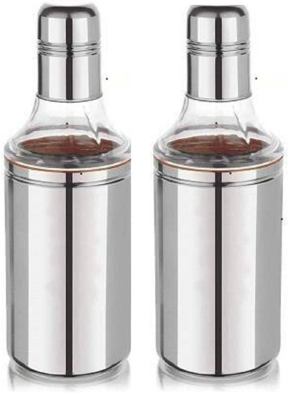 LIMETRO STEEL 1000 ml Cooking Oil Dispenser Set  (Pack of 2)