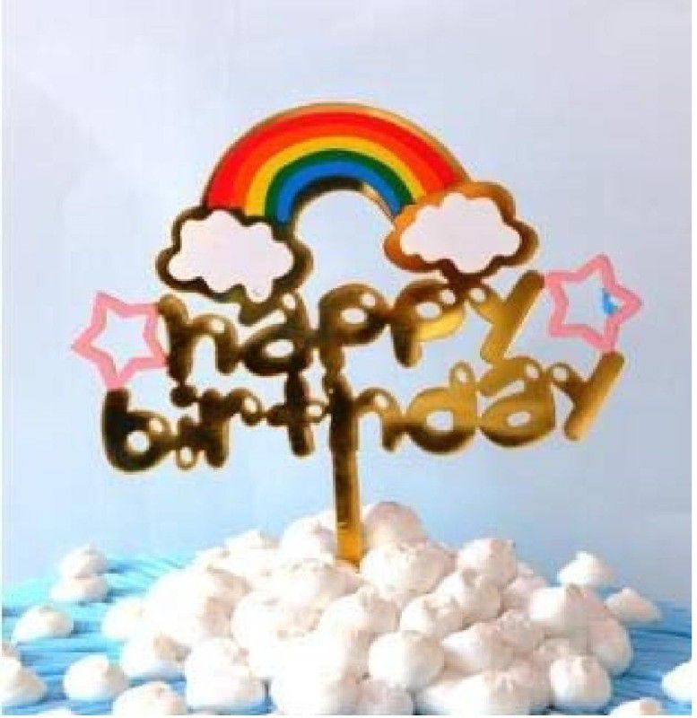 BOOKMYBALLOONS Cake Topper  (rainbow Pack of 1)